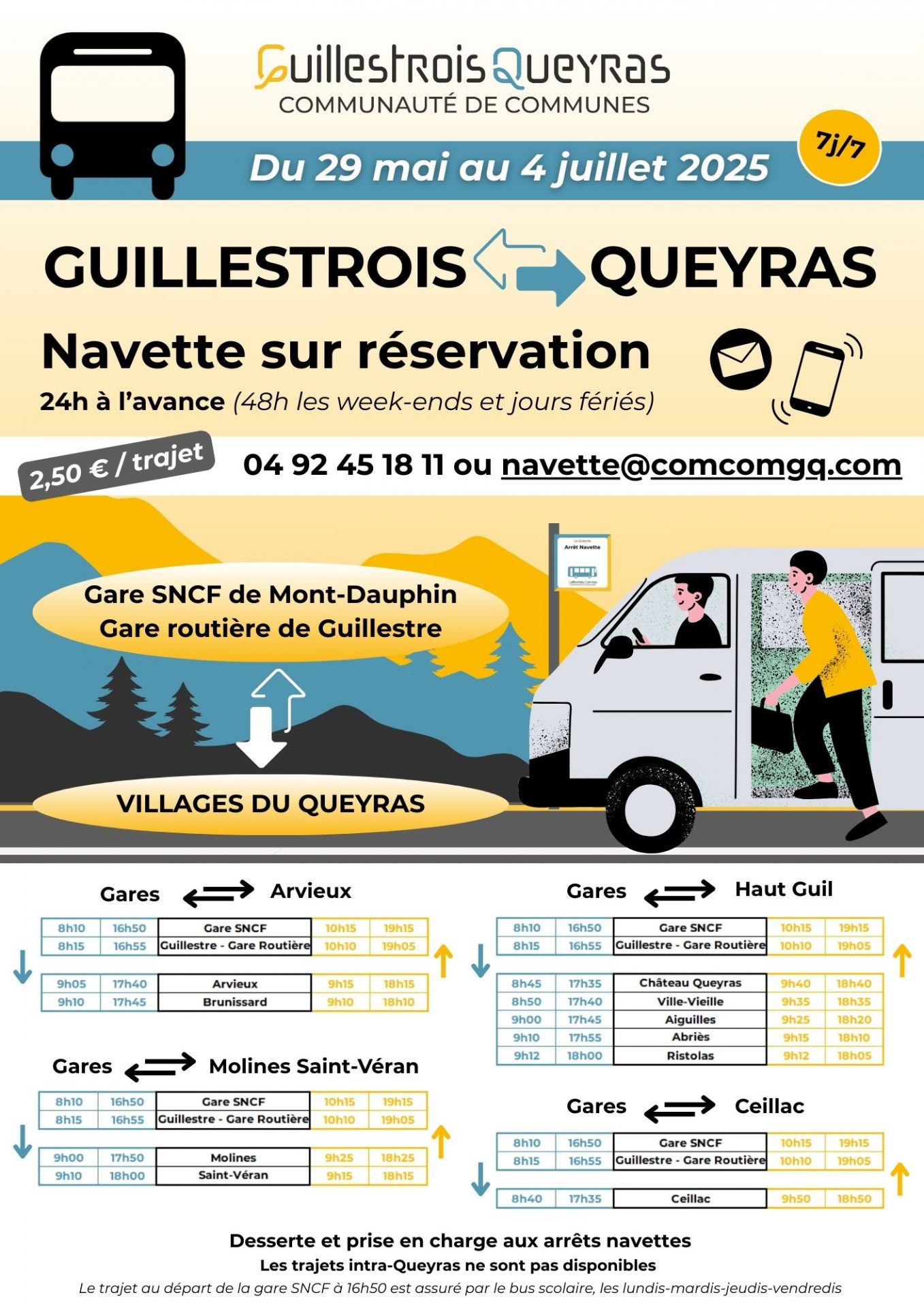 Une navette sur réservation !